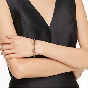 Kate Spade Skinny Pave Bow Bracelet in gold
